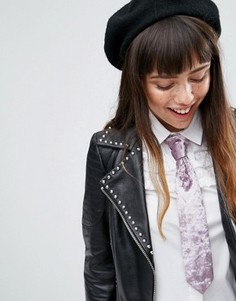 Бархатный галстук ASOS - Фиолетовый