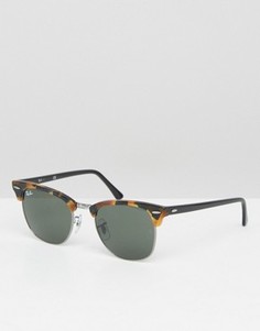 Солнцезащитные очки Клабмастер в черепаховой оправе Ray-Ban 0RB3016 - Коричневый