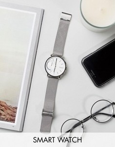 Серебристые строгие часы с сетчатым ремешком Skagen Hagen - Серебряный