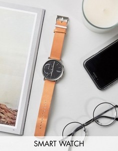 Смартчасы на кожаном ремешке Skagen Hagen - Рыжий