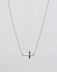 Серебристое ожерелье с подвеской-крестом ASOS - Серебряный