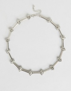 Ожерелье со звеньями из планок ASOS - Серебряный
