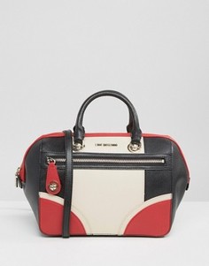 Сумка-тоут в стиле колор блок с короткими ручками Love Moschino - Кремовый