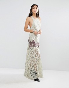 Кружевное платье макси Free People Murano - Мульти