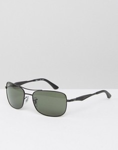 Солнцезащитные очки-авиаторы с квадратной оправой Ray-Ban - Черный