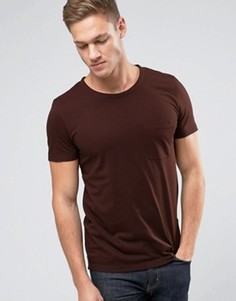 Меланжевая футболка с карманом Selected Homme - Красный