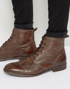 Кожаные ботинки-броги Hudson London Simpson - Коричневый