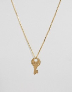 Ожерелье с ключом и надписью Love The Giving Keys - Золотой