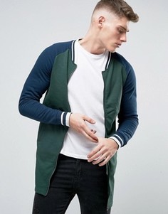 Удлиненная трикотажная куртка на молнии Brave Soul - Зеленый