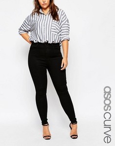 Черные джинсы с завышенной талией ASOS CURVE Sculpt Me - Черный