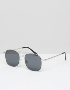 Квадратные солнцезащитные очки ASOS - Серебряный