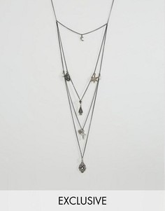 Многослойное ожерелье с подвесками Liars & Lovers - Серебряный