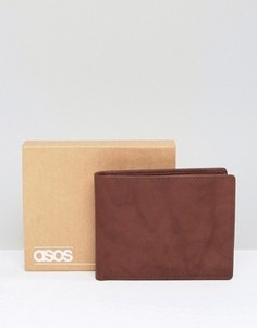 Коричневый кожаный бумажник ASOS - Коричневый