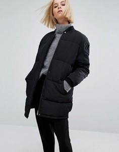 Дутая oversize-куртка без воротника Moss Copenhagen - Черный