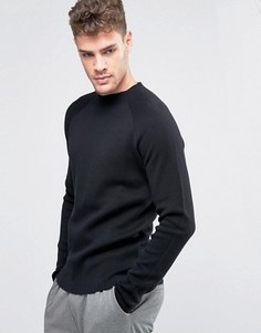 Трикотажный топ-премиум с рукавами реглан и круглым вырезом Jack & Jones - Черный