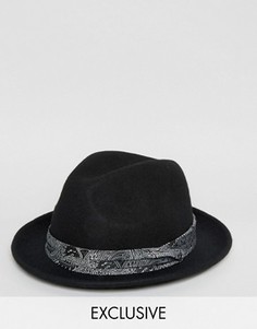 Черная фетровая шляпа Reclaimed Vintage Inspired - Черный