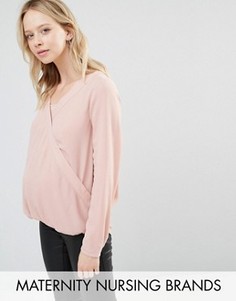Блузка с длинными рукавами и запахом Mama.licious Nursing - Розовый