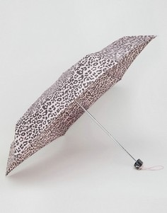Миниатюрный зонт с леопардовым принтом Totes - Розовый