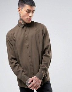 Вискозная oversize-рубашка цвета хаки ASOS - Зеленый
