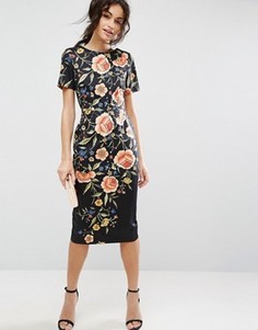 Платье с цветочной вышивкой ASOS - Мульти