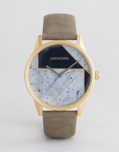 Часы с геометрическим принтом и кожаным ремешком UNKNOWN Urban - Серый