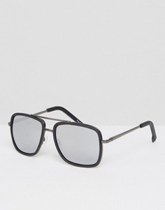 Солнцезащитные очки-авиаторы с зеркальными стеклами Quay - Черный
