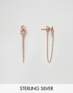 Серебряные серьги с покрытием из розового золота и цепочками ASOS - Медный