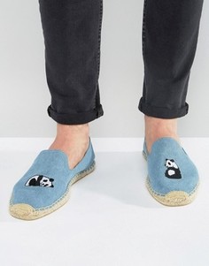 Эспадрильи с вышивкой панды Soludos - Синий