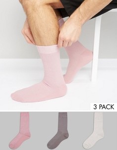 3 пары носков из вафельного трикотажа ASOS - Мульти