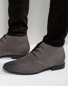 Ботинки чукка из искусственной замши на шнуровке ASOS - Серый