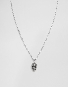 Серебряное ожерелье с подвеской-черепом Rebel Heritage - Серебряный