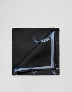 Платок для нагрудного кармана с принтом рыб ASOS - Черный