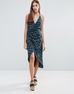 Платье на бретельках с запахом Liquorish - Мульти