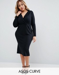 Платье из ткани понте ASOS CURVE - Черный