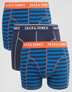 Набор из 3-х боксеров-брифов в полоску Jack & Jones - Темно-синий
