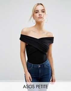 Боди с открытыми плечами ASOS PETITE - Черный