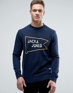 Свитшот с принтом Jack & Jones Originals - Темно-синий