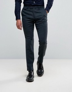 Узкие строгие брюки из 40% шерсти Harry Brown - Синий
