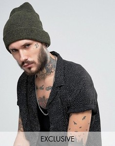 Шапка-бини цвета хаки в стиле oversize Reclaimed Vintage Inspired - Зеленый