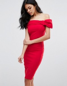Платье миди с бантиком City Goddess - Красный