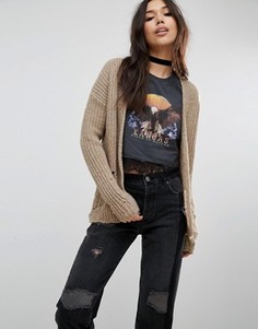 Кардиган с рваной отделкой ASOS - Бежевый