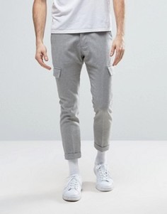 Светло-серые укороченные брюки-карго New Look - Серый