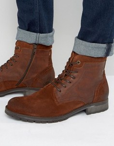 Кожаные ботинки на шнуровке Jack & Jones Hanibal - Коричневый