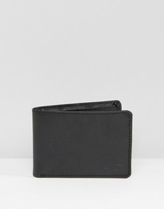 Черный кожаный бумажник Hollister - Черный