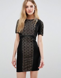 Кружевное платье с контрастной подкладкой Wyldr - Черный