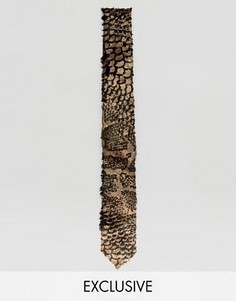 Бархатный галстук со змеиным принтом Noose & Monkey - Черный