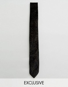 Бархатный галстук с принтом Noose & Monkey - Черный