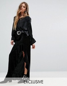 Асимметричная юбка с оборкой Rokoko - Черный