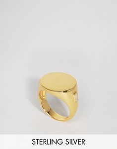 Позолоченное серебряное кольцо-печатка Lavish Alice - Золотой