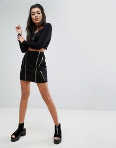 Юбка с молниями Tripp NYC - Белый